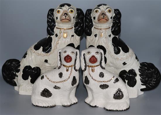 2 pairs of reproduction Staffordshire dogs